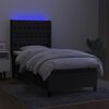 vidaXL Box spring postel s matrac&iacute; a LED čern&aacute; 100x200 cm textil