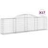 vidaXL Klenut&eacute; gabionov&eacute; ko&scaron;e 17ks 300x30x80/100 cm pozinkovan&eacute; železo