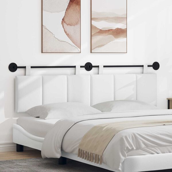 vidaXL Z&aacute;věsn&aacute; čeln&iacute; deska N&aacute;stěnn&yacute; B&iacute;l&yacute; 170 x 55 x 5 cm textil