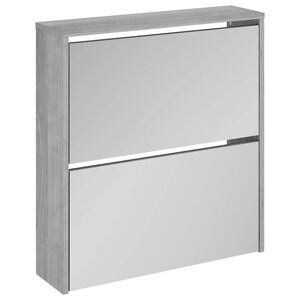 vidaXL Botn&iacute;k se zrcadlem 2patrov&yacute; &scaron;ed&aacute; sonoma 63 x 17 x 67 cm