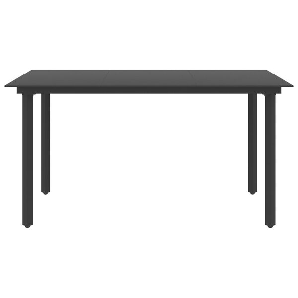 vidaXL 5d&iacute;ln&yacute; zahradn&iacute; j&iacute;deln&iacute; set PVC ratan čern&yacute;