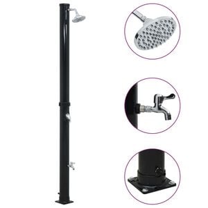 vidaXL Sol&aacute;rn&iacute; sprcha čern&aacute; 220 cm 20 l