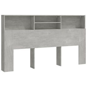 vidaXL Čelo postele s &uacute;ložn&yacute;m prostorem betonově &scaron;ed&eacute; 180x19x103,5 cm