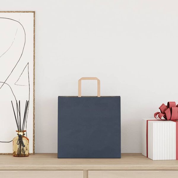 vidaXL Pap&iacute;rov&eacute; ta&scaron;ky 50 ks s uchy Modr&aacute; 26x17x25 cm