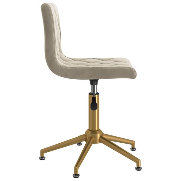 vidaXL Otočn&aacute; j&iacute;deln&iacute; židle světle &scaron;ed&aacute; samet