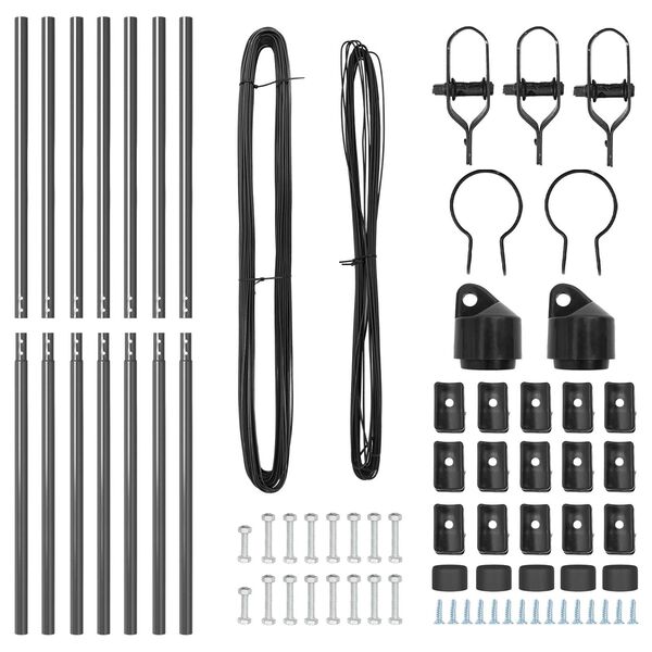 vidaXL Plotové sloupky 7 pcs Šedá Ø32mm 170 cm Pozinkovaná ocel