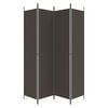 vidaXL 4dílný paraván hnědý 200x220 cm textil