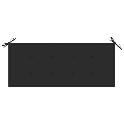 vidaXL Zahradní lavice s černou poduškou 120 cm masivní teak