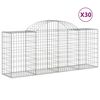 vidaXL Klenut&eacute; gabionov&eacute; ko&scaron;e 30ks 200x50x80/100 cm pozinkovan&eacute; železo