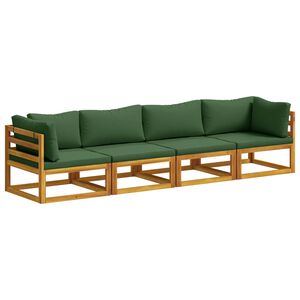 vidaXL Set pohovek 4 ks Př&iacute;rodn&iacute; Masivn&iacute; ak&aacute;tov&eacute; dřevo