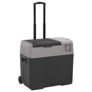 vidaXL Chladic&iacute; box s kolečky a rukojet&iacute; čern&yacute; a &scaron;ed&yacute; 30 l PP
