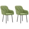 vidaXL J&iacute;deln&iacute; židle 2 ks světle zelen&eacute; samet
