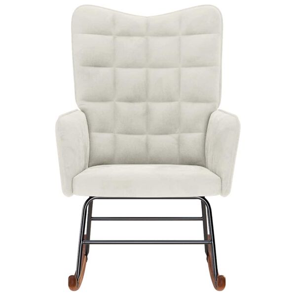 vidaXL Houpac&iacute; křeslo kr&eacute;mově samet