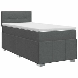 vidaXL Postel boxspring s matrac&iacute; s čelo Tmavě &scaron;ed&aacute; 90 x 190 cm Textil
