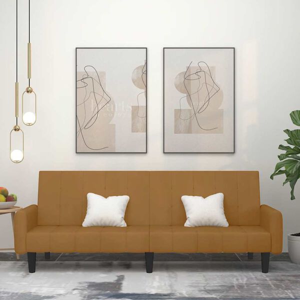 vidaXL 2m&iacute;stn&aacute; rozkl&aacute;dac&iacute; pohovka hněd&aacute; samet