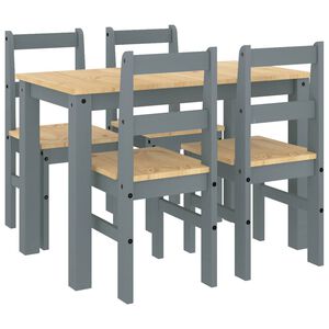 vidaXL J&iacute;deln&iacute; set ze 5 kusů PANAMA Grey Borovicov&yacute; masiv