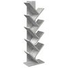 vidaXL Knihovna na stromeček 6-polohov&aacute; 30 x 18 x 100 cm Betonově &scaron;ed&aacute;
