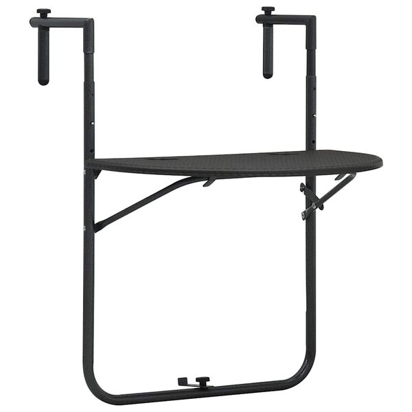 vidaXL Závěsný stůl na balkon hnědý 60x64x83,5cm plast ratanový vzhled