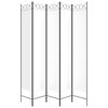vidaXL 5dílný paraván bílý 200x220 cm textil