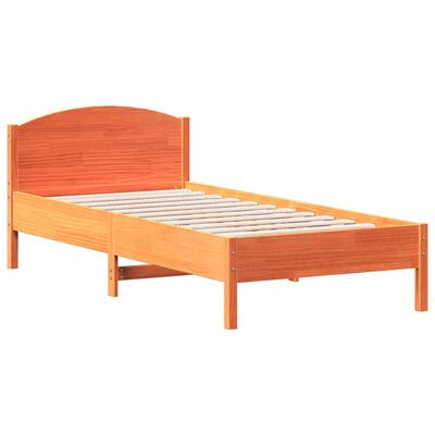 vidaXL Rám postele s čelem voskově hnědý 100 x 200 cm masivní borovice