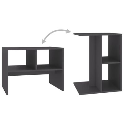 vidaXL Odkládací stolek šedý 60 x 40 x 45 cm dřevotříska