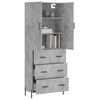 vidaXL Skř&iacute;ň highboard betonově &scaron;ed&aacute; 69,5x34x180 cm kompozitn&iacute; dřevo