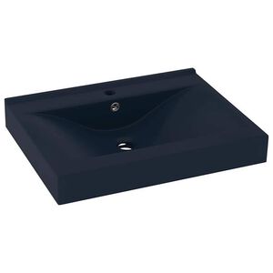 vidaXL Luxusn&iacute; umyvadlo otvor na baterii tmavě modr&eacute; 60x46 cm keramika