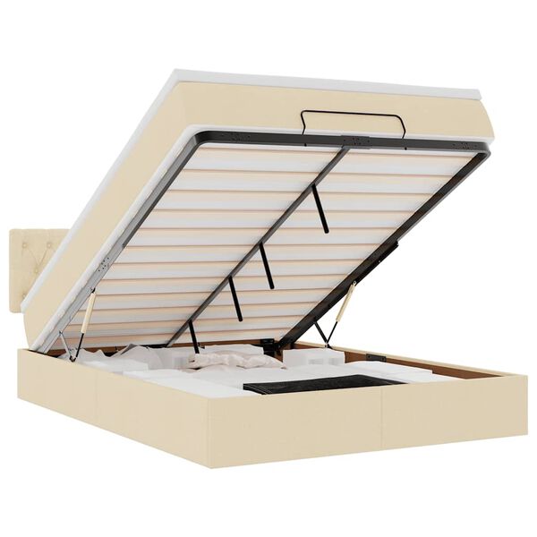 vidaXL Osmansk&yacute; postel s matrac&iacute; kr&eacute;mově 140x200 cm textil