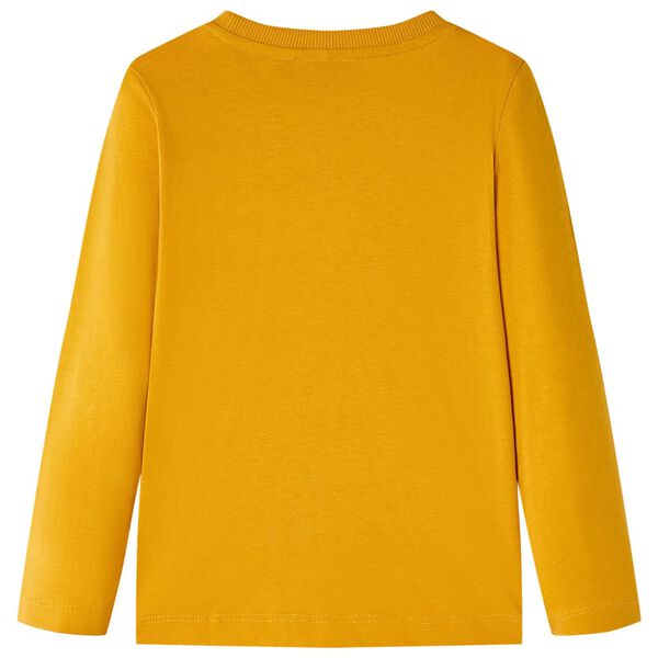 Dětské tričko s dlouhým rukávem okrové 128