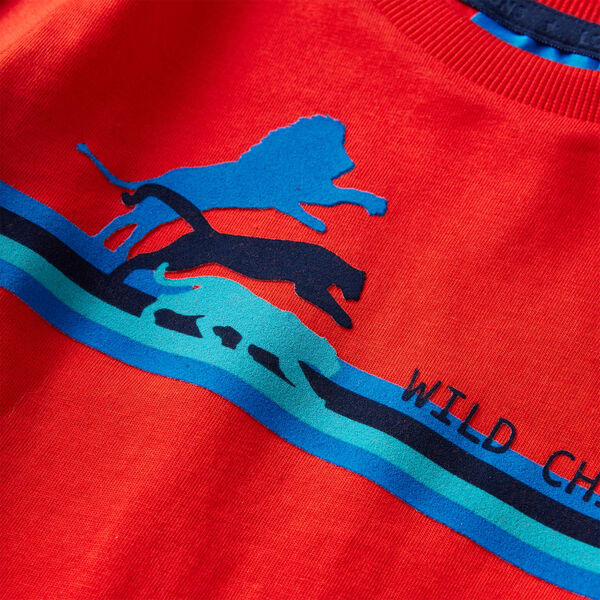 Dětsk&eacute; tričko s dlouh&yacute;m ruk&aacute;vem červen&eacute; 140