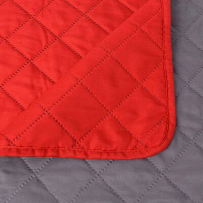 vidaXL Oboustranný prošívaný přehoz na postel červeno-šedý 230x260 cm