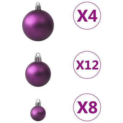 vidaXL Sada vánočních baněk 100 kusů fialová