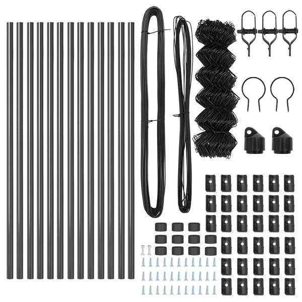 vidaXL Plotov&yacute; sloupek. &Scaron;ed&aacute; 25 x 0,4 m (s&iacute;ť 40 x 40 mm) Ocel a PVC