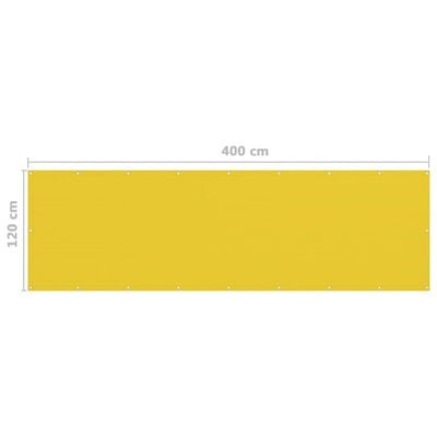 vidaXL Balkónová zástěna žlutá 120 x 400 cm HDPE