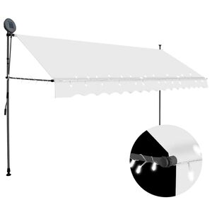 vidaXL Ručně zatahovac&iacute; mark&yacute;za s LED světlem 350 cm kr&eacute;mov&aacute;