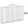 vidaXL Klenut&eacute; gabionov&eacute; ko&scaron;e 18ks 200x30x120/140cm pozinkovan&eacute; železo