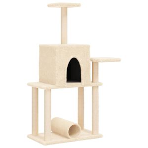 vidaXL &Scaron;krabadlo pro kočky se sisalov&yacute;mi sloupky kr&eacute;mov&eacute; 122 cm