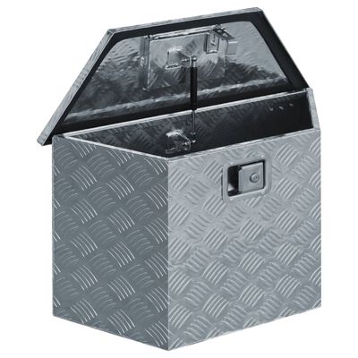 vidaXL Hliníkový box 70 x 24 x 42 cm lichoběžníkový stříbrný