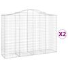 vidaXL Klenut&eacute; gabionov&eacute; ko&scaron;e 2 ks 200x50x140/160cm pozinkovan&eacute; železo