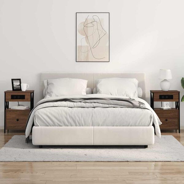 vidaXL Nočn&iacute; skř&iacute;ňka Hněd&yacute; dub 40 x 31 x 60 cm kompozitn&iacute; dřevo