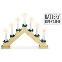 Ambiance Vánoční svícen obloukový se 7 LED diodami přírodní