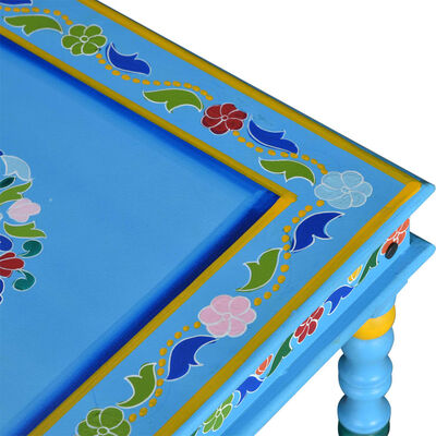 vidaXL Konferenční stolek masivní mangovník ručně malovaný tyrkysový