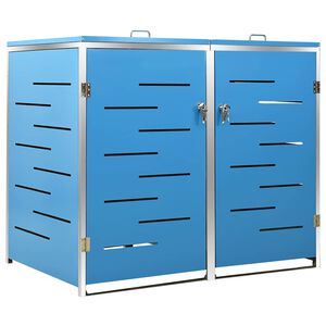 vidaXL Př&iacute;stře&scaron;ek na dvě popelnice 138 x 77,5 x 115 cm nerezov&aacute; ocel