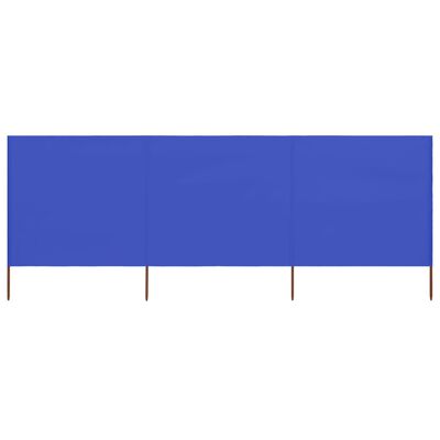 vidaXL 3dílná zástěna proti větru textil 400 x 80 cm azurově modrá