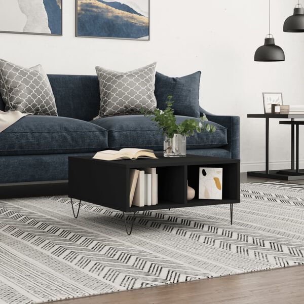 vidaXL Konferenční stolek černý 60 x 60 x 30 cm kompozitní dřevo