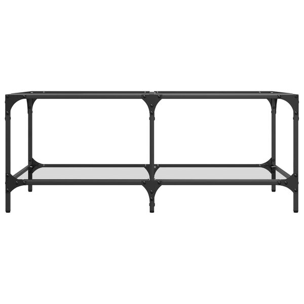 vidaXL Konferenčn&iacute; stolek průhledn&aacute; skleněn&aacute; deska 98,5x50x40 cm ocel