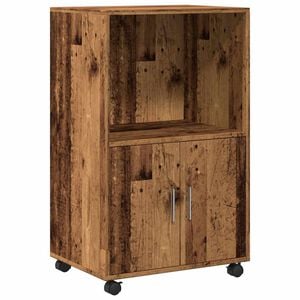 vidaXL Skř&iacute;ňka na kolečk&aacute;ch old wood 55 x 40 x 91 cm kompozitn&iacute; dřevo