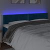 vidaXL Čelo postele s LED tmavě modr&eacute; 160x5x78/88 cm samet
