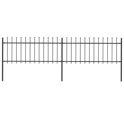 vidaXL Zahradní plot s hroty ocelový 3,4 x 0,8 m černý