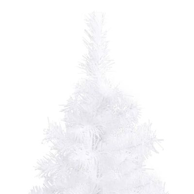 vidaXL Rohový umělý vánoční stromek LED a sada koulí bílý 180 cm PVC